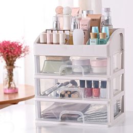 Storage Boxes Bins Makeup Box Jewelry Container Make Up Case Brush Holder Organizers Drawers Plastic Large Capacity Storages Rack 230907