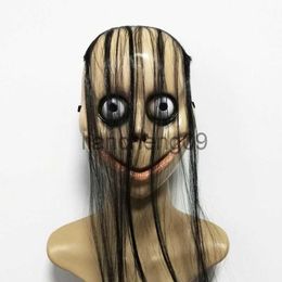 Party Masks New Halloween Horror with Long Hair MO Mask Funny Mask V-shaped Mouth Mask with Hair Female Ghost Mask Roleplay MO Mask Masks x0907