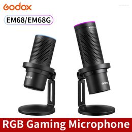 Microphones Godox EM68/EM68G USB Microphone RGB Microfone Condensador Wire Gaming Mic For Podcast Recording Studio Streaming Laptop Desktop