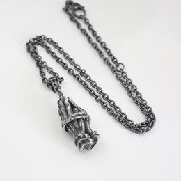 Pendant Necklaces European And American Retro Vintage Personality Hip-hop Rock Prayer Hand Amulet Necklace