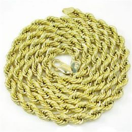 24 Inch 5mm 9 Grammes Mens Ladies 10k Yellow Gold Rope Hip Hop Chain Necklace269O