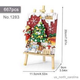 Blocks Christmas Tree Building Blocks Kids Building Toys DIY Diorama Puzzle Christmas Gift Girls Boys Holiday Gift Home Decoration R230907