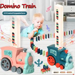 Blocks Children's Toys Domino Train Electric Car Kids Automatic Laying Dominoes Set Brick Kits Games for Boys Gift 230907