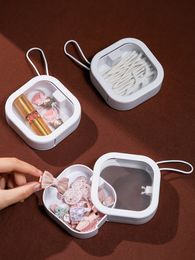 Storage Boxes Bins Mini Portable Box Carryon Clear Flip Jewelry Small Cell Phone Cord Pill Paper Clips Case 230907