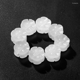 Beads 1Pc Natural Stone Plum Flower 8 14mm White Green Gold Charms Handmade For Bracelets Necklace DIY Jewellery Making Components