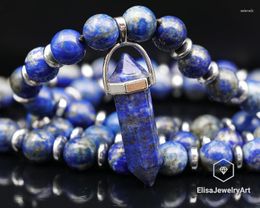 Link Bracelets Honour Necklace Lapis Lazuli Pendant Natural Beaded Clearing Chakra Birthstone Christmas Gift