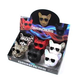 Dog style Grinder smoking cnc teeth filter netaccessory 55mm 3 Layers Zinc Alloy Material Herb Grinders Tobacco Crusher