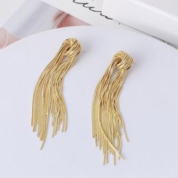 Stud Earrings Simple Chain Tassel Knotted Long Ear Clip For Girl Party Gifts