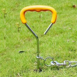 Dog Collars Outdoor Ground Nail Stake Fixed Pile Camping With Ring Spiral Durable Heavy Duty Accessories Pet Tether Screw Tie Out