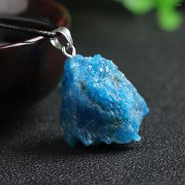 Pendant Necklaces 1pc Irregular Natural Blue Original Stone Necklace Women Men Healing Quartz Crystal Simple Fashion Jewellery