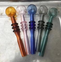 Newest Pyrex Spiral Oil Burner Pipe Glass Pipes for Smoking Oil Hand Pipe Water Pipes Glass Tube DGlass Oil Burneab Rig