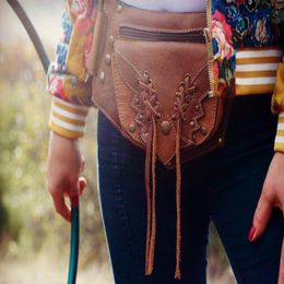 Waist Bags Medieval Steampunk Leather Utility Hip Belt Boho Purse Wallet Pocket Men Women Viking Pirate Cosplay Costume Accessory Waist Bag 230907