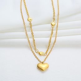Chains Multi Layer Tiny Small Heart Choker Necklaces For Women Short Chain Pendant Collar Necklace Jewellery Valentines Day Gifts