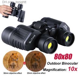 Telescopes Powerful Military Binoculars 80x80 High Clarity Optical Glass Hd Binocular Telescope Low Light Night Vision For Outdoor Hunting Q230907