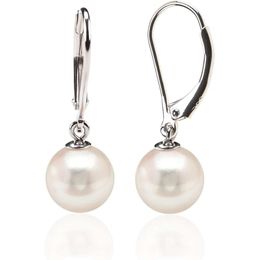 PAVOI Sterling Silver Simulated Shell Pearl Earrings Leverback Dangle Studs