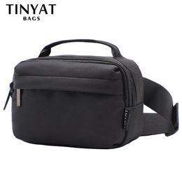 Waist Bags TINYAT Men's Bag Pack Phone Purse Money Travel Large Women Belt Pouch Waterproof Shoulder Black Fanny Banana Bum 230906
