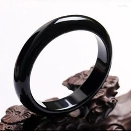 Bangle Women's Jade Bracelet Black Fashion Accessories Jadeite Natural Charm Women Men For Hand Carved Round Ladies Jewellery