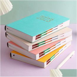 Notepads Wholesale Planner Schede Work Plan Calendar Agenda Notepad Leather Thick Journal Notebook Office Stationery 230515 Drop Deliv Dhgtn