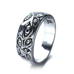 Amazing Design Rose Skull Demon Eye Cluster Ring Cool Fashion Mens Black Skeleton Rings