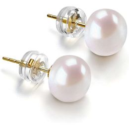 PAVOI 14K Gold AAA+ Handpicked White Freshwater Cultured Pearl Earrings Studs