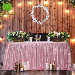 Table Skirt Sequin Tables Flash Cloth Birthday Party Decor Wedding Festival Event Rectangle Glitter Skirts Decoration