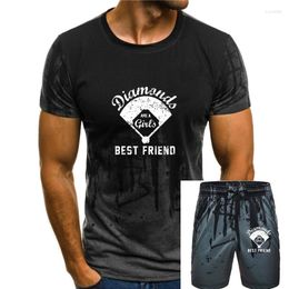 Men's T Shirts Diamonds Are A Girl's Friend Shirt Softball Mom Gift Graphic Youth Novelty Cotton Manga