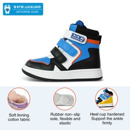 Athletic Outdoor ORTOLUCKLAND Children Sneakers Orthopedic Shoes For Kid Casual Lenther Mesh Toddler Boy Girl Running Trainer Footwear Size 2436 230906