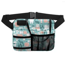 Waist Bags Cute Cartoon Teeth Dentist Pattern Work Pocket Operating Room Satchel Tool Storage Bag Large Capacity Mezzanine Pack