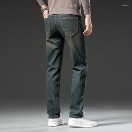 Men's Jeans Fall Stretch Fashionable Retro Slim Denim Trousers Casual Straight Blue Pants 2023 Style