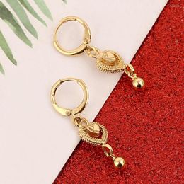 Hoop Earrings African Heart For Women Girl Gold Colour Ball Arab Middle Eastern Jewellery Gift