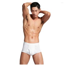 Underpants Men's High Waist Underwear Briefs Solid Colour White Black Grey Cotton Breathable Comfortable Ribbed Panties Rise Stretch