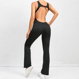 Active Pants Quick-drying Tight-fitting Yoga Clothes Dance Sports Fitness Buttocks And Abdomen Flared One-piece