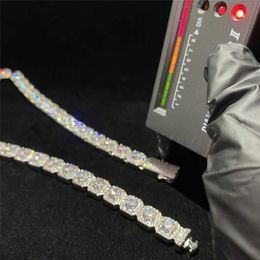 Customised Cuban Quality Luxury Diamond Link Vvs Chain Hop Out Hip Cuban 925 Necklace Silver Top Moissanite Iced Sterling Qntje
