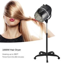 Other Massage Items Professional Stand Up Hair Dryer With Timer Swivel Hood Caster Adjustable Height 1000 Watts Black 230906