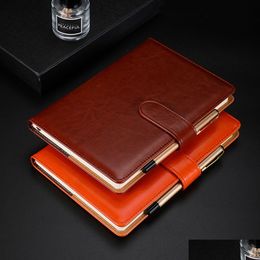 Notepads Wholesale Notebook Creatively Transverse Jotter Take Notes Keep Diary Journals Paper Pu Christmas Gift School Business School Dhcrj