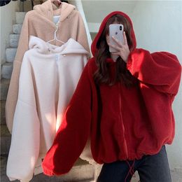 Women's Hoodies 2023 Zip-up Winter Casual Cotton Sweatshirt Women Soild Colour Plus Size Hooded Korean Tops Clothing