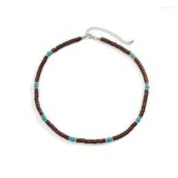 Choker Men's African Necklace Fashion Stone Beaded Jewellery Trend Surfer Gift Wooden Beach