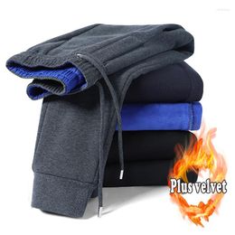 Men's Pants Add Fleece Thick Casual For Young Men Winter Loose Straight Cylinder Autumn And Elastic Sports Thermal