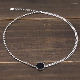 Chains Real S925 Sterling Silver Versatile Simple Temperament Personality Cool Style Necklace Exquisite Party