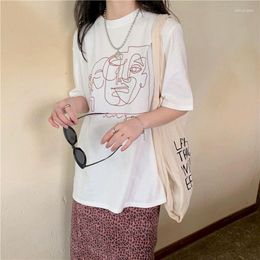 Women's T Shirts Vintage Anime T-shirts For Women Summer 2023 Harajuku Cotton Casual Short Sleeve White Black Shirt Female Aesthetic Y2k