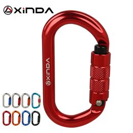 Climbing Ropes XINDA Otype lock buckle Automatic Safety Master Carabiner Multicolor 5500lbs Crossing hook Rock Mountaineer Equipment 230906