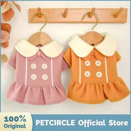 Dog Apparel PETCIRCLE Puppy Clothes Bow Button Dress Pet Cat Fit Small Spring And Autumn Cute Costume Cloth Skirt