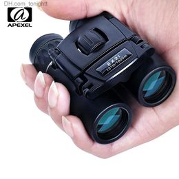 Telescopes APEXEL 8x21 Compact Zoom Binoculars Long Range Folding HD Powerful Mini Telescope BAK4 FMC Optics Hunting Sports Kids Telescope Q230907