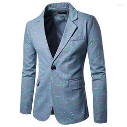 Men's Suits 2023 Autumn Winter Formal Wear Men Blazer Colourful Paint Pattern Tuxedos Coat Jacket