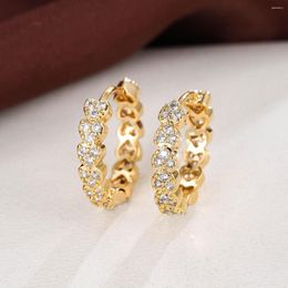 Hoop Earrings UILZ Heart Shaped Geometric Eound For Women Sweet Romantic White Zirconia Earring Wedding Party Accessories