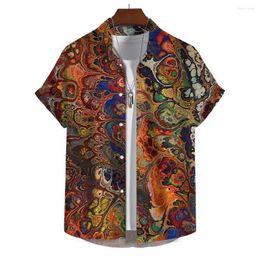 Men's Casual Shirts Stylish Oversized Hawaiian Sweatshirts With 3d Oil Painting Prints High Quality Beach Party Clothing