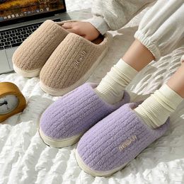 Slippers MHYTY Plus men's home 2023 new cotton slippers women winter indoor home warm men winter X0905