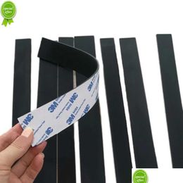 Wall Stickers New 1Pcs Black Sile Rubber Strip Self Adhesive Seal Gasket 1000X10/20/30X0.5/1/2/M Drop Delivery Dhcqp