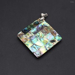 Pendant Necklaces Natural Colourful Abalone Shell Square Shape For Trendy Jewellery Making DIY Women Necklace Earring Gifts