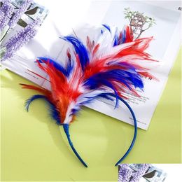 Party Favor Woman Feather Hair Hoop Bride Head Band Reusable Formal Hat Headwear Opp Package With High Quality Rre15267 Drop Delivery Dhrwn